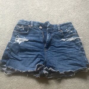 American Eagle Outfitters Blue Distressed Jean Shorts
